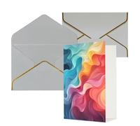DDTKLSNV Rainbow Color Abstract Illustration Thank You Card with Envelopes Greetings Cards for All Occasions Happy Birthday Wedding Thinking of You Card 4x6 Blank Note Cards