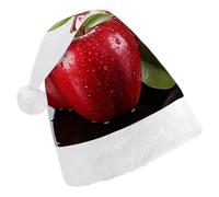 DDTKLSNV Red Apple Fruit Christmas Hat Comfort Plush Santa Hats Extra Thicken Xmas Hat for Adults Women Men Xmas New Year Party Headwear