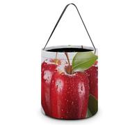 DDTKLSNV Red Apple Fruit Halloween Trick Or Treat Bag Reusable Halloween Candy Bucket Candy Bag Grocery Bags with Handles for Halloween Party Supplies Favors