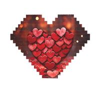 DDTKLSNV Red Hearts Love Building Block Puzzle Heart Shaped Personalized Photo Building Blocks Puzzles Family Keepsake DIY Romantic Home Decor Anniversary Birthday Gifts for Her, Him, Lovers, Couples