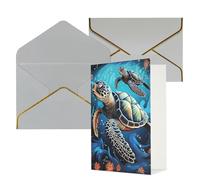 DDTKLSNV Sea Turtle Boho Style Thank You Card with Envelopes Greetings Cards for All Occasions Happy Birthday Wedding Thinking of You Card 4x6 Blank Note Cards
