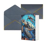 DDTKLSNV Sea Turtle Boho Style Thank You Card with Envelopes Greetings Cards for All Occasions Happy Birthday Wedding Thinking of You Card 4x6 Blank Note Cards