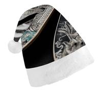 DDTKLSNV Skate Boards Christmas Hat Comfort Plush Santa Hats Extra Thicken Xmas Hat for Adults Women Men Xmas New Year Party Headwear