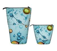 DDTKLSNV Telescopic Pencil Case Cute Stand Pencil Bag Pop Up Pen Holder Abstraction Biology Chemistry Cosmetics Bags Desk Stationery Case For Office Supplies