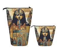 DDTKLSNV Telescopic Pencil Case Cute Stand Pencil Bag Pop Up Pen Holder Ancient Egypt Tribe Series Cosmetics Bags Desk Stationery Case For Office Supplies