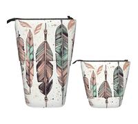 DDTKLSNV Telescopic Pencil Case Cute Stand Pencil Bag Pop Up Pen Holder Arrow Feather Dream Cosmetics Bags Desk Stationery Case For Office Supplies