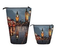 DDTKLSNV Telescopic Pencil Case Cute Stand Pencil Bag Pop Up Pen Holder City Of London Cosmetics Bags Desk Stationery Case For Office Supplies