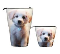 DDTKLSNV Telescopic Pencil Case Cute Stand Pencil Bag Pop Up Pen Holder Cute Diamond Dog Cosmetics Bags Desk Stationery Case For Office Supplies