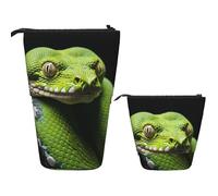 DDTKLSNV Telescopic Pencil Case Cute Stand Pencil Bag Pop Up Pen Holder Cute Green Tree Python Cosmetics Bags Desk Stationery Case For Office Supplies