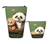 DDTKLSNV Telescopic Pencil Case Cute Stand Pencil Bag Pop Up Pen Holder Cute Panda And Sloth Cosmetics Bags Desk Stationery Case For Office Supplies