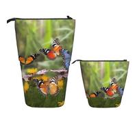 DDTKLSNV Telescopic Pencil Case Cute Stand Pencil Bag Pop Up Pen Holder Group Of Butterflies Cosmetics Bags Desk Stationery Case For Office Supplies