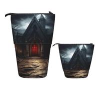 DDTKLSNV Telescopic Pencil Case Cute Stand Pencil Bag Pop Up Pen Holder Old Crypt Cosmetics Bags Desk Stationery Case For Office Supplies