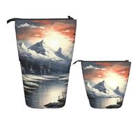 DDTKLSNV Telescopic Pencil Case Cute Stand Pencil Bag Pop Up Pen Holder Paint Landscape Cosmetics Bags Desk Stationery Case For Office Supplies