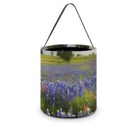 DDTKLSNV Texas Bluebonnets Scenery Halloween Trick Or Treat Bag Reusable Halloween Candy Bucket Candy Bag Grocery Bags with Handles for Halloween Party Supplies Favors