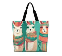 DDTKLSNV Three Cute Alpacas Women Tote Bag Large Casual Shoulder Bag Reusable Grocery Bag Fasion Handbag for Office Shopping Travel