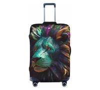 DDTKLSNV Travel Luggage Covers For Suitcase, Abstract 3d Art Lion Elastic Suitcase Protector Washable Anti-Scratch Suitcase Baggage Cover Luggage Protector Fits 18-32 Inch Luggage, Black, XL