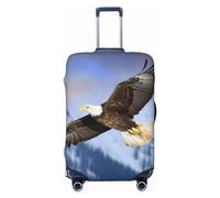 DDTKLSNV Travel Luggage Covers For Suitcase, Bald Eagle Flying Elastic Suitcase Protector Washable Anti-Scratch Suitcase Baggage Cover Luggage Protector Fits 18-32 Inch Luggage, Black, M