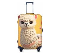 DDTKLSNV Travel Luggage Covers For Suitcase, Cartoon Alpaca Cute Animal Elastic Suitcase Protector Washable Anti-Scratch Suitcase Baggage Cover Luggage Protector Fits 18-32 Inch Luggage, Black, S