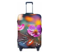 DDTKLSNV Travel Luggage Covers For Suitcase, Colorful Small Flower Elastic Suitcase Protector Washable Anti-Scratch Suitcase Baggage Cover Luggage Protector Fits 18-32 Inch Luggage, Black, M