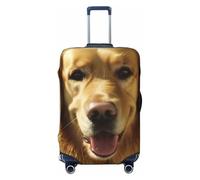 DDTKLSNV Travel Luggage Covers For Suitcase, Golden Dog Elastic Suitcase Protector Washable Anti-Scratch Suitcase Baggage Cover Luggage Protector Fits 18-32 Inch Luggage, Black, L