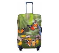 DDTKLSNV Travel Luggage Covers For Suitcase, Group Of Butterflies Elastic Suitcase Protector Washable Anti-Scratch Suitcase Baggage Cover Luggage Protector Fits 18-32 Inch Luggage, Black, M