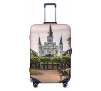 DDTKLSNV Travel Luggage Covers For Suitcase, Jackson Square Elastic Suitcase Protector Washable Anti-Scratch Suitcase Baggage Cover Luggage Protector Fits 18-32 Inch Luggage, Black, M