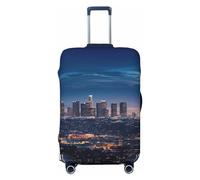 DDTKLSNV Travel Luggage Covers For Suitcase, Los Angeles Skyline Elastic Suitcase Protector Washable Anti-Scratch Suitcase Baggage Cover Luggage Protector Fits 18-32 Inch Luggage, Black, L