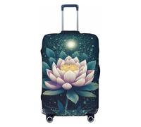 DDTKLSNV Travel Luggage Covers For Suitcase, Magic Lotus Floral Elastic Suitcase Protector Washable Anti-Scratch Suitcase Baggage Cover Luggage Protector Fits 18-32 Inch Luggage, Black, XL