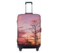 DDTKLSNV Travel Luggage Covers For Suitcase, Pink Dusk Background Elastic Suitcase Protector Washable Anti-Scratch Suitcase Baggage Cover Luggage Protector Fits 18-32 Inch Luggage, Black, S
