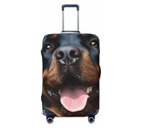 DDTKLSNV Travel Luggage Covers For Suitcase, Rottweiler Dogs Tongue Head Elastic Suitcase Protector Washable Anti-Scratch Suitcase Baggage Cover Luggage Protector Fits 18-32 Inch Luggage, Black, S