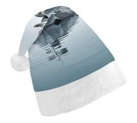 DDTKLSNV Two Rocks in Water Christmas Hat Comfort Plush Santa Hats Extra Thicken Xmas Hat for Adults Women Men Xmas New Year Party Headwear