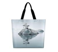 DDTKLSNV Two Rocks in Water Women Tote Bag Large Casual Shoulder Bag Reusable Grocery Bag Fasion Handbag for Office Shopping Travel