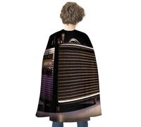 DDTKLSNV Unisex Adults Halloween Cloak Reversible Vampire Cape Lightweight And Comfortable Witch Cape Cloak Old Radio on Black Paper Halloween Cosplay Costumes For Women Mens