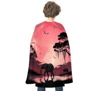 DDTKLSNV Unisex Adults Halloween Cloak Reversible Vampire Cape Lightweight And Comfortable Witch Cape Cloak Moon Elephant Halloween Cosplay Costumes For Women Mens