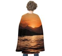 DDTKLSNV Unisex Adults Halloween Cloak Reversible Vampire Cape Lightweight And Comfortable Witch Cape Cloak Mountain And Water At Sunset Halloween Cosplay Costumes For Women Mens