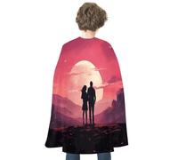DDTKLSNV Unisex Adults Halloween Cloak Reversible Vampire Cape Lightweight And Comfortable Witch Cape Cloak Emotional Imagery Halloween Cosplay Costumes For Women Mens