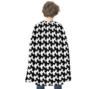 DDTKLSNV Unisex Adults Halloween Cloak Reversible Vampire Cape Lightweight And Comfortable Witch Cape Cloak Houndstooth Black Halloween Cosplay Costumes For Women Mens