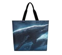 DDTKLSNV Whales Traveling in Space Women Tote Bag Large Casual Shoulder Bag Reusable Grocery Bag Fasion Handbag for Office Shopping Travel