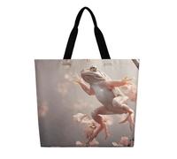 DDTKLSNV White-Headed Tree Frog Women Tote Bag Large Casual Shoulder Bag Reusable Grocery Bag Fasion Handbag for Office Shopping Travel