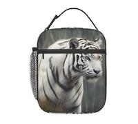 DDTKLSNV White Tiger Lunch Box With Detachable Handle For Women Men,Insulated Lunch Bag Reusable Leakproof Cooler Tote Bag For Work Picnic Travel Camping