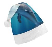 DDTKLSNV Winter The Dolphin Christmas Hat Comfort Plush Santa Hats Extra Thicken Xmas Hat for Adults Women Men Xmas New Year Party Headwear