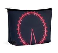 DDTKLSNV Women Makeup Bag for Purse, Waterproof Cosmetic Bags London Eye at Night Makeup Pouch with Zipper Travel Toiletry Bag Organizer for Women Ladies