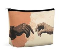 DDTKLSNV Women Makeup Bag for Purse, Waterproof Cosmetic Bags Two Hands Stretched Out Makeup Pouch with Zipper Travel Toiletry Bag Organizer for Women Ladies