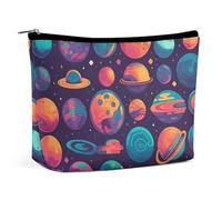 DDTKLSNV Women Makeup Bag for Purse, Waterproof Cosmetic Bags Various Planets Makeup Pouch with Zipper Travel Toiletry Bag Organizer for Women Ladies