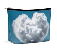 DDTKLSNV Women Makeup Bag for Purse, Waterproof Cosmetic Bags White Clouds Are Like A Heart Makeup Pouch with Zipper Travel Toiletry Bag Organizer for Women Ladies