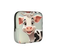 DDTKLSNV Women Period Bag Pouch For Girls Sanitary Napkin Storage Bag Portable Cute Cartoon Cow Period Pad Pouch Small Make Up Bags Tampon Holder For Purse Travel Daily Use