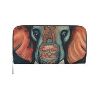 DDTKLSNV Women'S Wallet Pu Leather Zip Around Travel Wallet Card Holder Abstract Elephant Clucth Purse Gift For Women Ladies