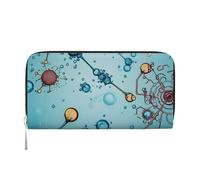 DDTKLSNV Women'S Wallet Pu Leather Zip Around Travel Wallet Card Holder Abstraction Biology Chemistry Clucth Purse Gift For Women Ladies