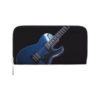 DDTKLSNV Women'S Wallet Pu Leather Zip Around Travel Wallet Card Holder Blue Guitar Clucth Purse Gift For Women Ladies