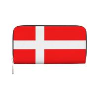 DDTKLSNV Women'S Wallet Pu Leather Zip Around Travel Wallet Card Holder Denmark Danish Flag Clucth Purse Gift For Women Ladies
